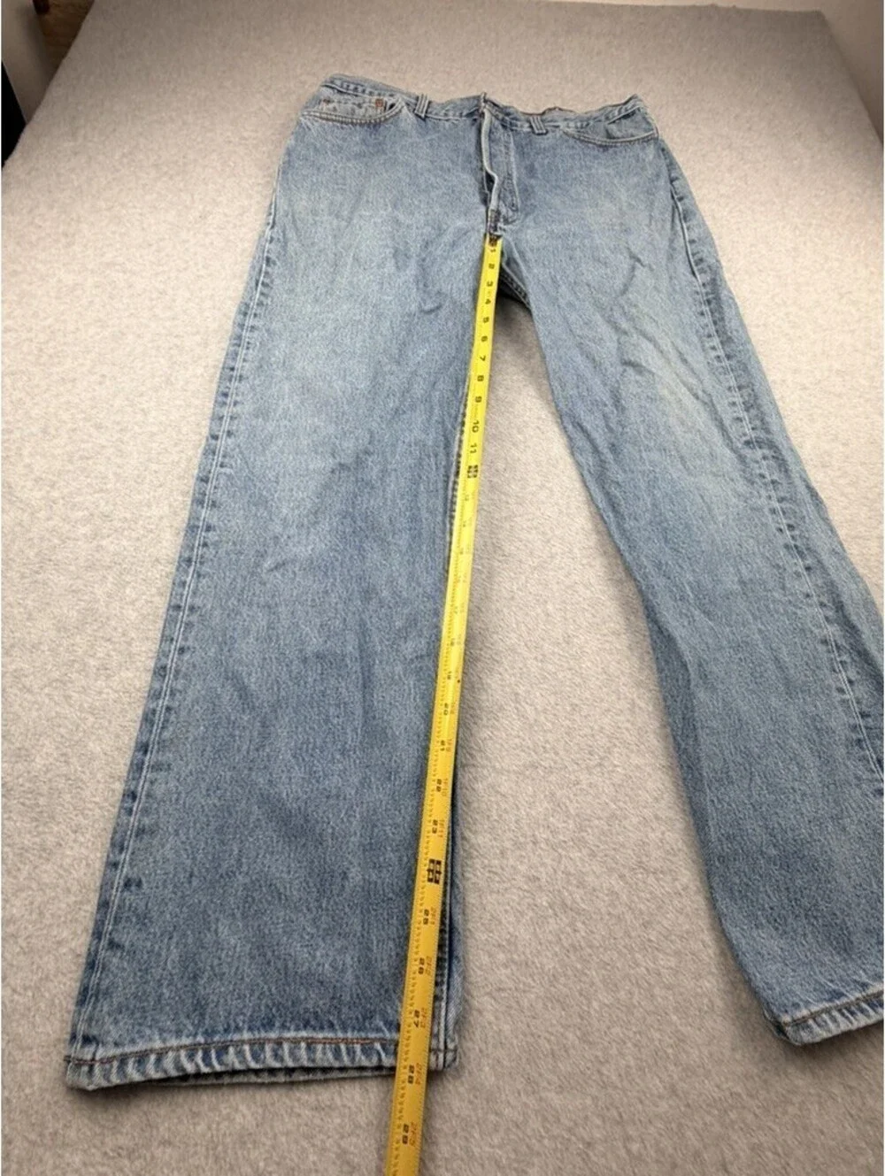Levi's 501 Mens Jeans W40 L30 Light Blue Wash Button Fly Straight Leg 100 Cotton